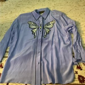 Bob Mackie 1X silk blouse